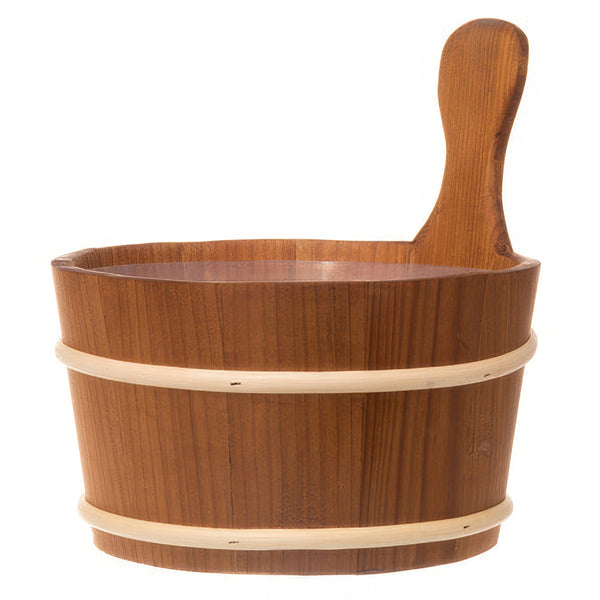 4Living Straight Handle Sauna Bucket - Sauna Bucket, Thermo-Alder, Straight Handle, 4L