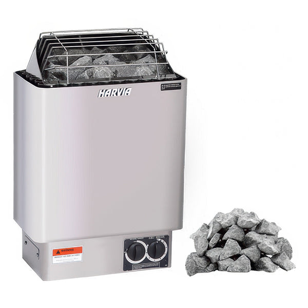 Harvia KIP80B Pkg - KIP Series 8kW Sauna Heater Package, Built-In Controls, Stainless Steel