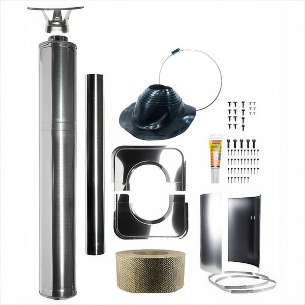 Harvia Sauna Wood Stove Chimney Kit, 1500mm, Stainless Steel