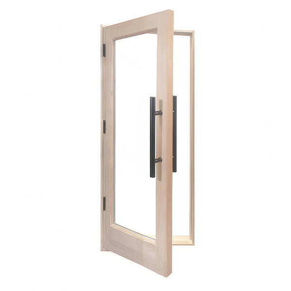 PROSAUNAS Solid Wood Sauna Door with Insulated Glass, 24" x 70" - Douglas Fir Sauna Door, Hemlock Jamb, Dual-Pane Insulated Glass