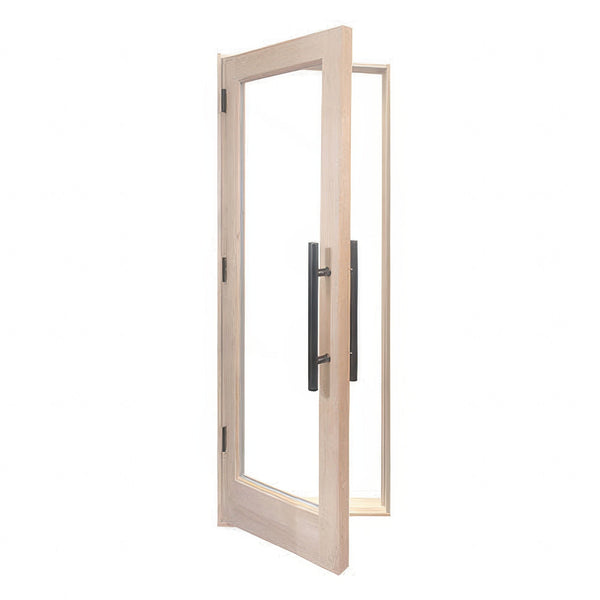 PROSAUNAS Solid Wood Sauna Door with Insulated Glass, 24" x 80" - Douglas Fir Sauna Door, Hemlock Jamb, Dual-Pane Insulated Glass