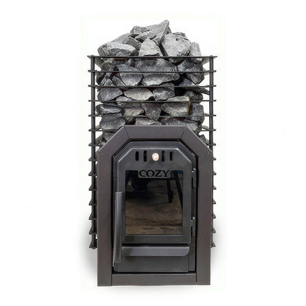 Cozy Heat Quattro Thru-Wall Sauna Stove - Wood-Burning Sauna Stove, Up to 18kW