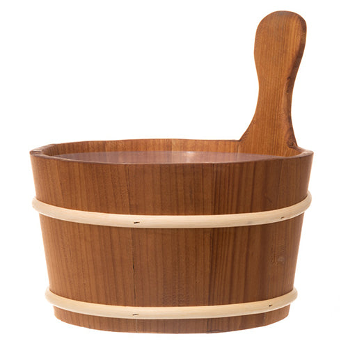 4Living Straight Handle Sauna Bucket - Sauna Bucket, Thermo-Alder, Straight Handle, 4L