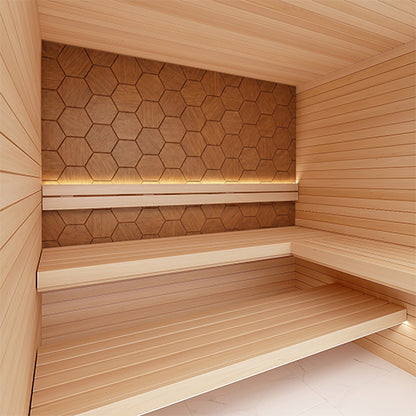 PROSAUNAS Hive Thermo - Sauna Wall Panels, Hexagon Pattern, Thermo-Abachi