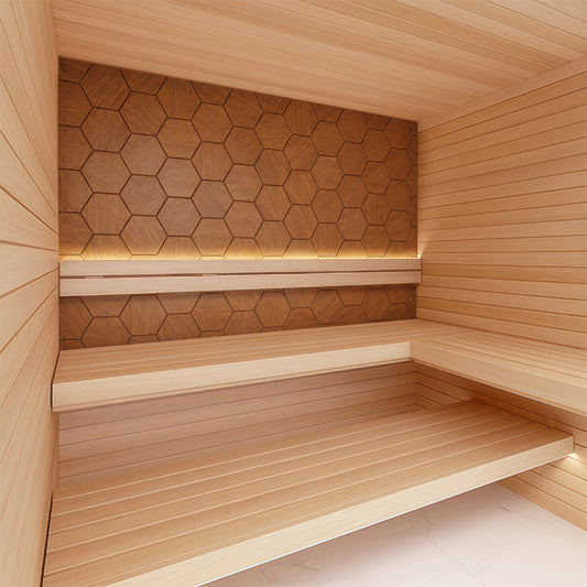 PROSAUNAS Hive Thermo - Sauna Wall Panels, Hexagon Pattern, Thermo-Abachi