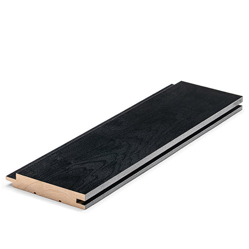 PROSAUNAS Aspen Midnight Black 1x4 (15mm x 90mm) T&G STS4 - Sauna Wood, Black-Wax Finished, Tongue & Groove, Nickel-Gap, Wall Material