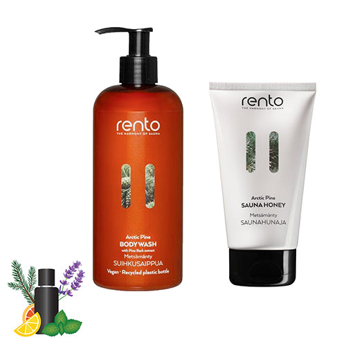 Rento Gift Set - Body - Body Gift Set, Body Wash 400mL, Sauna Honey 150mL