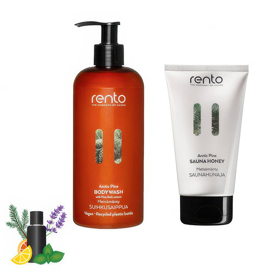 Rento Gift Set - Body - Body Gift Set, Body Wash 400mL, Sauna Honey 150mL