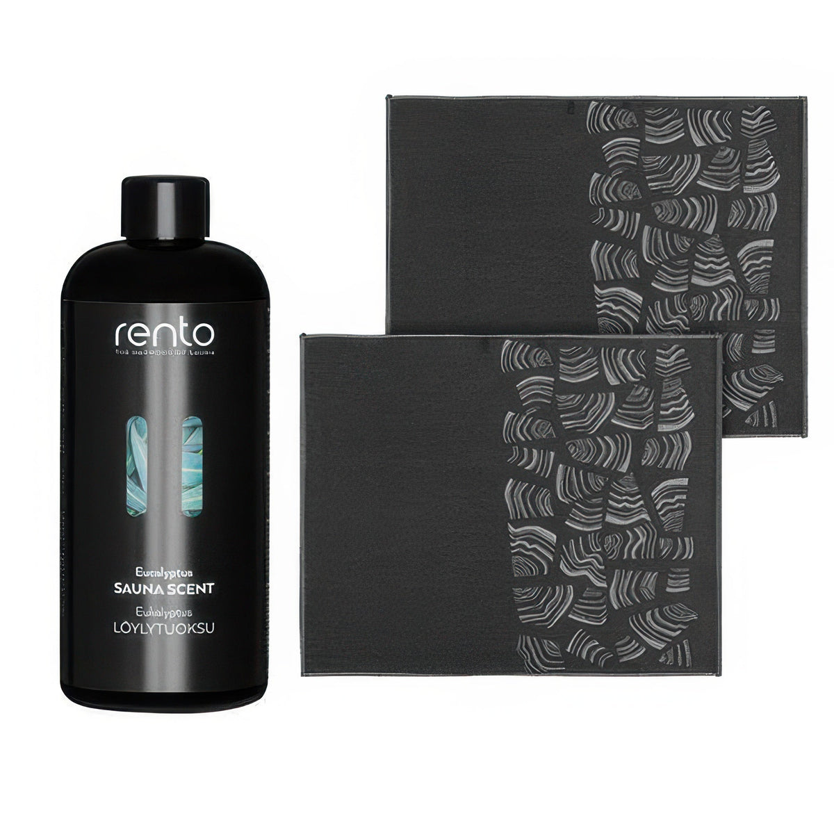 Rento Scent and Seat Cover Gift Set - 400ml Eucalyptus Sauna Scent & 2 Pino Seat Covers