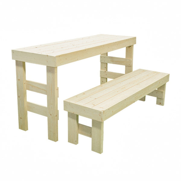 SaunaLife SaunaTrekker folding cedar bench set: upper bench and lower bench