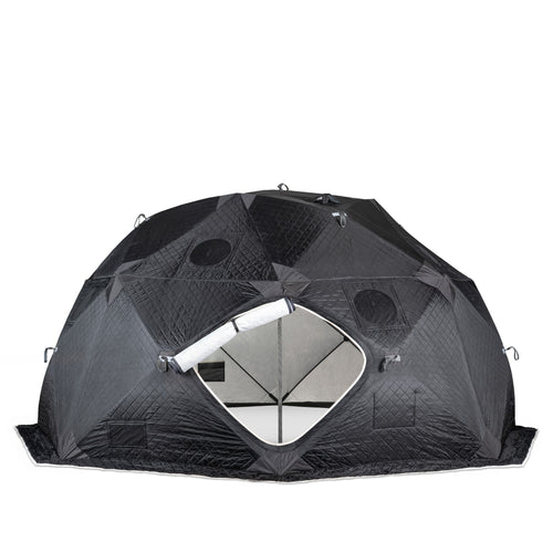 SaunaLife SaunaTrekker XL portable insulated sauna tent, front view