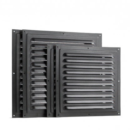 SaunaLife Vent Cover Package: 12 x 12 in intake and 10 x 10 in exhaust vent covers, black
