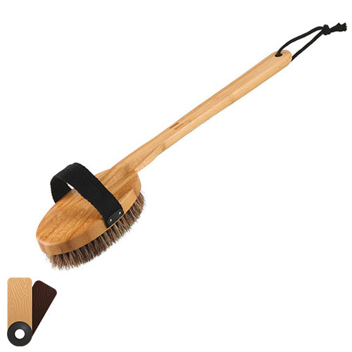 Rento Bath Brush Detachable Handle - Bath Brush, Oil-Treated Bamboo, Natural Bristles, Hand Loop, Detachable Handle