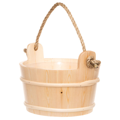 4Living Rope Handle Sauna Bucket - Sauna Bucket, Spruce, Rope Handle, 4L