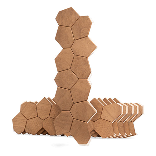 PROSAUNAS Modern Thermo - Sauna Wall Panels, Irregular Hexagon Pattern, Thermo-Abachi — view 2