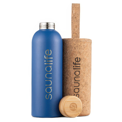 SaunaLife Insulated Water Bottle 600ml - Double-Wall Stainless w/ Cork-Neoprene Exterior Sleeve - view 4