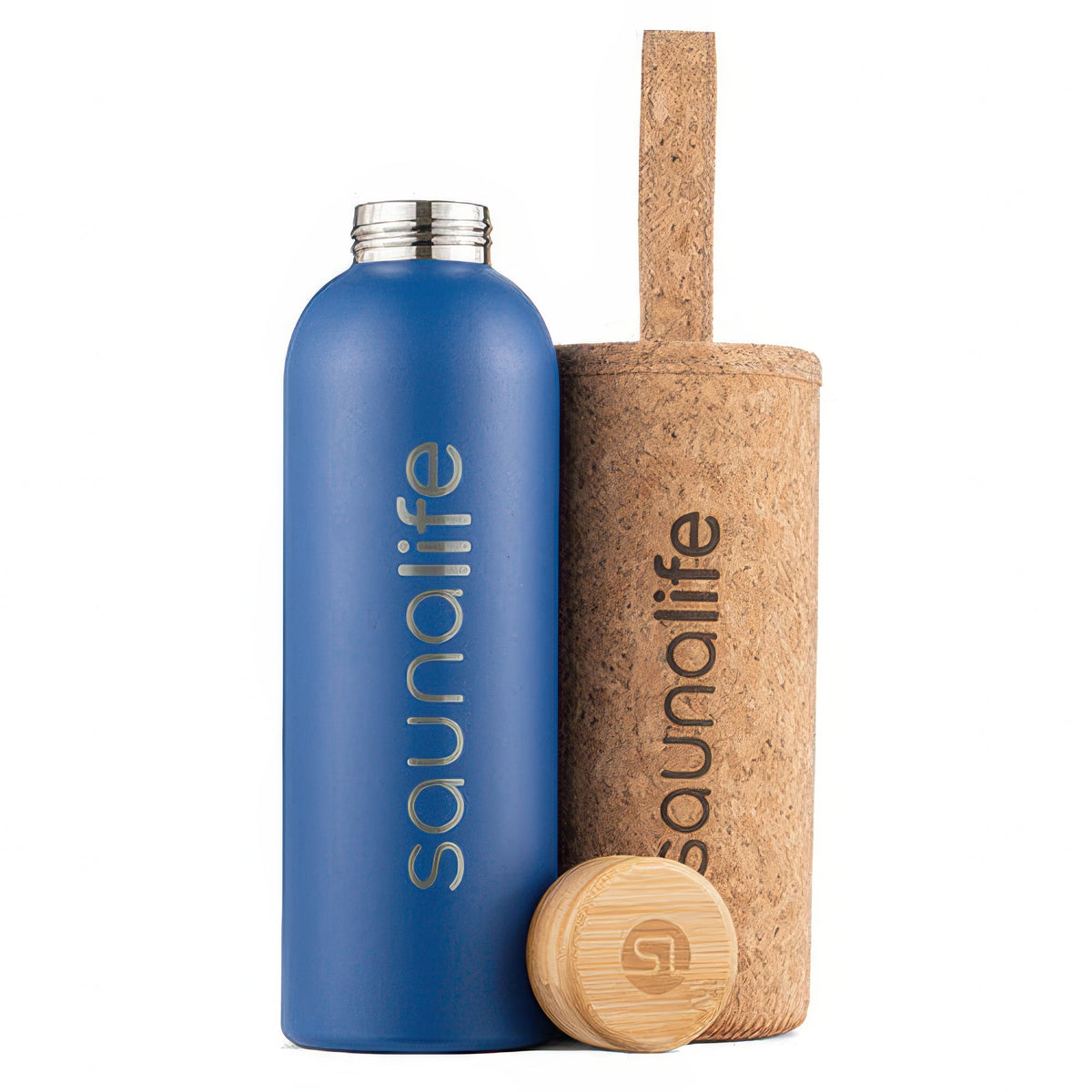SaunaLife Insulated Water Bottle 1000ml - Double-Wall Stainless w/ Cork-Neoprene Exterior Sleeve - view 4