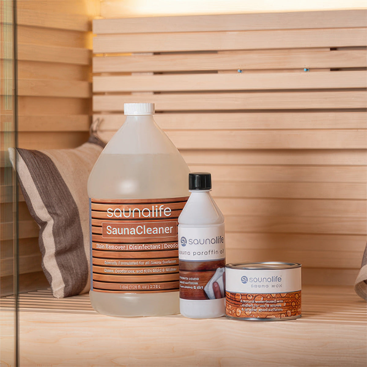 SaunaLife Sauna Care Package - Sauna Wax, Sauna Paraffin Oil, 1-Gal Concentrated Sauna Cleaner - view 2