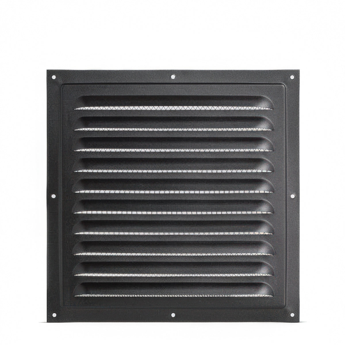 SaunaLife black louvered sauna vent cover, front view