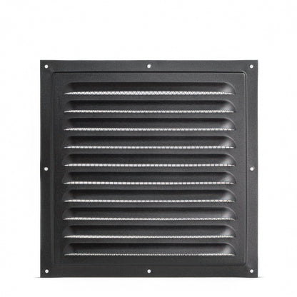 SaunaLife black louvered sauna vent cover, front view