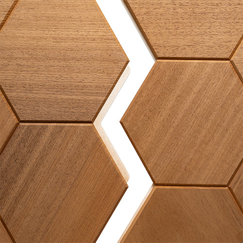 PROSAUNAS Hive Thermo - Sauna Wall Panels, Hexagon Pattern, Thermo-Abachi — view 3