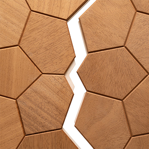 PROSAUNAS Modern Thermo - Sauna Wall Panels, Irregular Hexagon Pattern, Thermo-Abachi — view 3