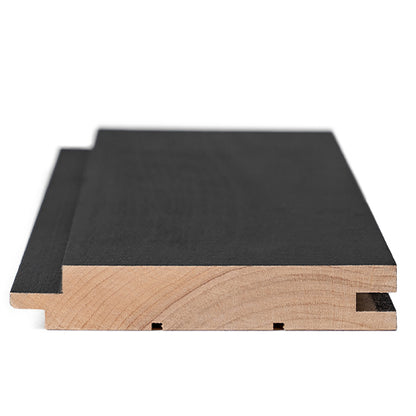 PROSAUNAS Aspen Midnight Black 1x4 (15mm x 90mm) T&G STS4 - Sauna Wood, Black-Wax Finished, Tongue & Groove, Nickel-Gap, Wall Material — view 3