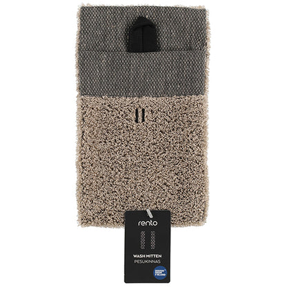 Rento Wash Mitten - Sauna Wash Mitten, Brown, Terry Linen, Double-Lined, 6" x 10" — view 3