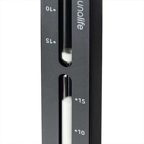 SaunaLife Sand Timer, black aluminum and bamboo