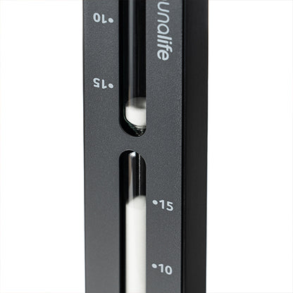 SaunaLife Sand Timer, black aluminum and bamboo