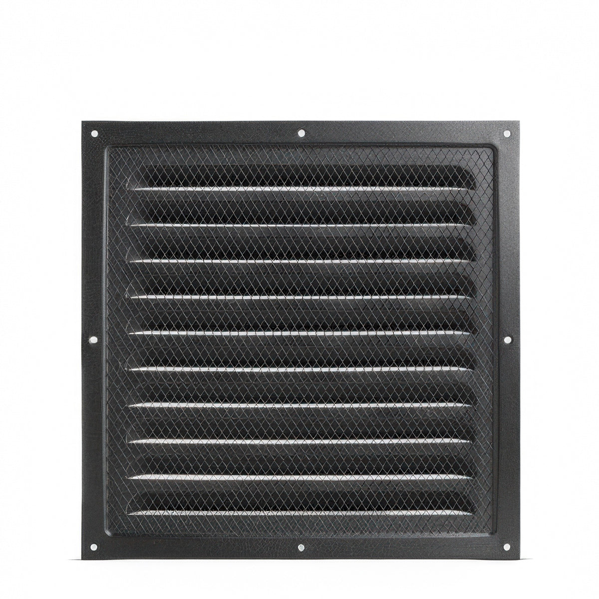 SaunaLife black louvered sauna vent cover, second cover front view