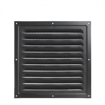 SaunaLife black louvered sauna vent cover, second cover front view