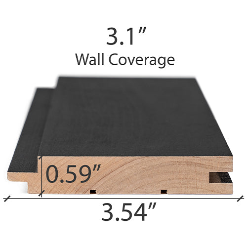 PROSAUNAS Aspen Midnight Black 1x4 (15mm x 90mm) T&G STS4 - Sauna Wood, Black-Wax Finished, Tongue & Groove, Nickel-Gap, Wall Material — view 4