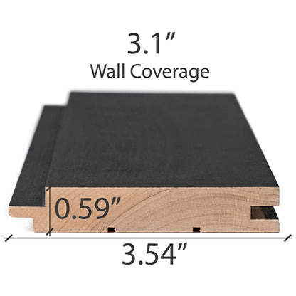 PROSAUNAS Aspen Midnight Black 1x4 (15mm x 90mm) T&G STS4 - Sauna Wood, Black-Wax Finished, Tongue & Groove, Nickel-Gap, Wall Material — view 4