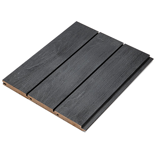 PROSAUNAS Aspen Brushed Midnight Black 1x4 (15mm x 90mm) T&G STS4 - Sauna Wood, Brush Textured, Black-Wax Finished, Tongue & Groove, STS4 Profile, Nickel-Gap, Wall Material — view 2