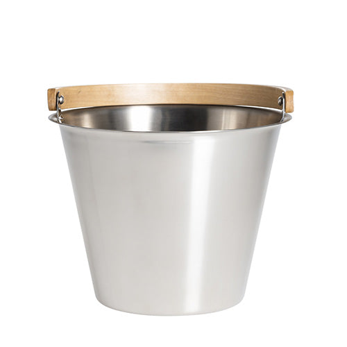 Rento Harri Koskinen Sauna Bucket - Sauna Bucket, Stainless Steel w/ Birch Wood Curved Handle — view 5