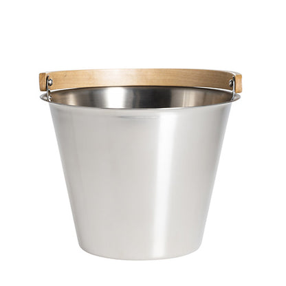 Rento Harri Koskinen Sauna Bucket - Sauna Bucket, Stainless Steel w/ Birch Wood Curved Handle — view 5