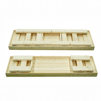 SaunaTrekker benches folded flat for transport