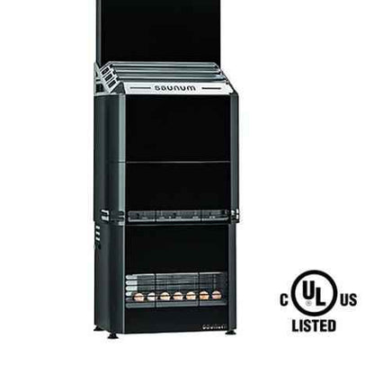 Saunum AIR 7 Sauna Heater - Air Series, 6.4kW Sauna Heater w/Climate Equalizer, Black