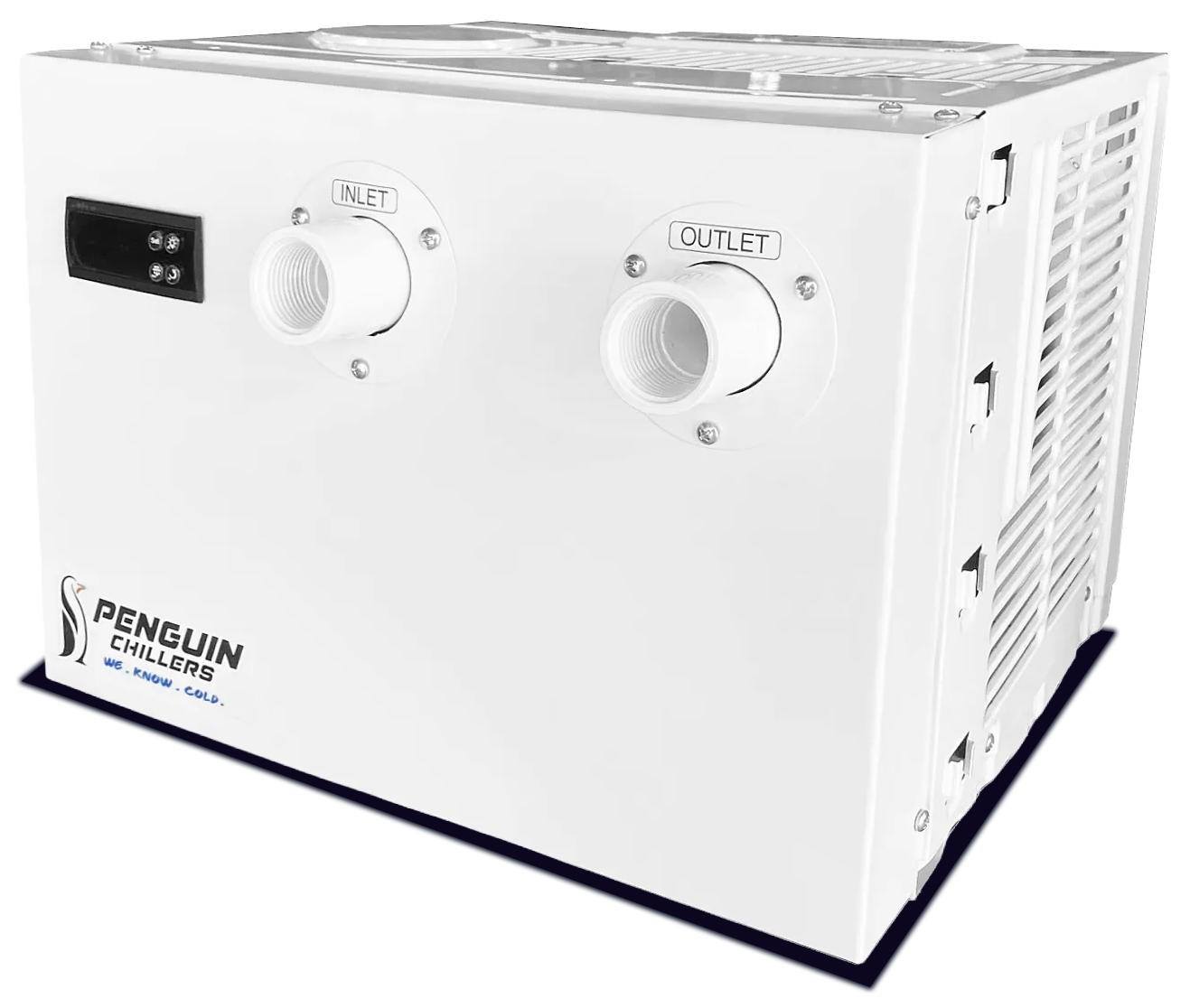 1/2 HP HE water chiller angled view