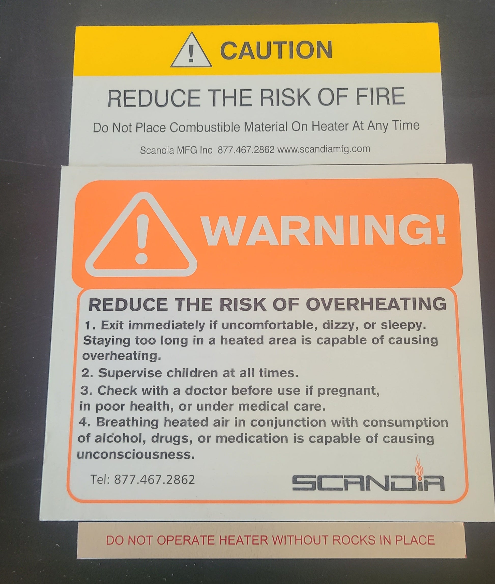 Scandia Heater Caution Sign Set