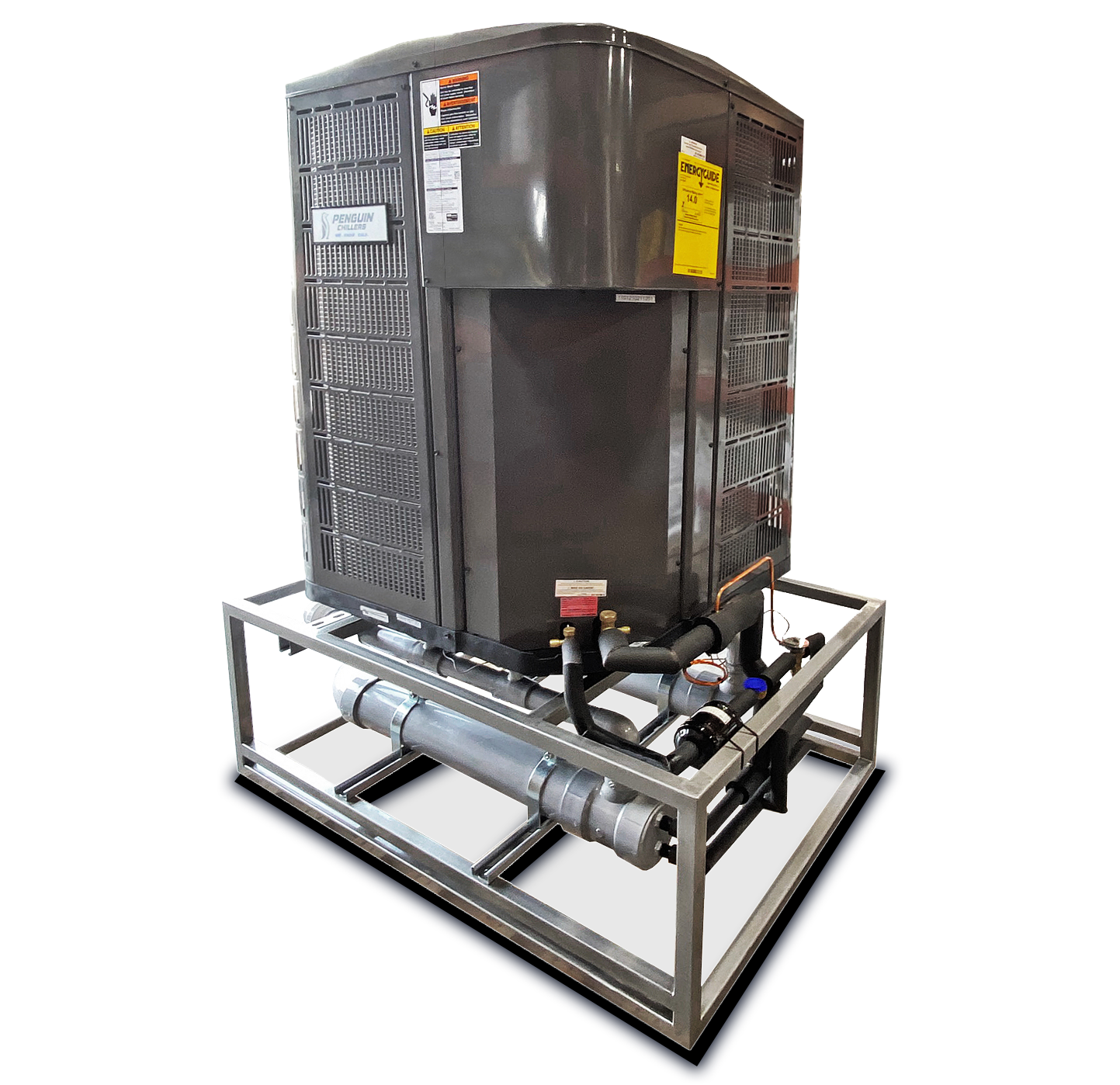 Commercial water chiller angled view