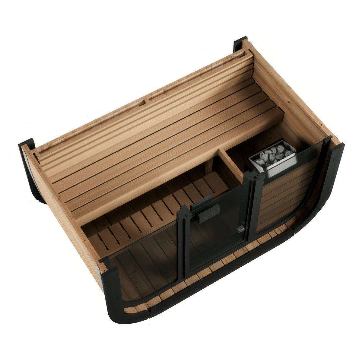SaunaLife Model CL4GB Cube Luxury Series Outdoor Home Sauna Kit in black, view 4