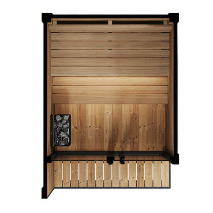 Floor plan layout of the SaunaLife Model GL4B Garden Luxury Series Outdoor Home Sauna Kit