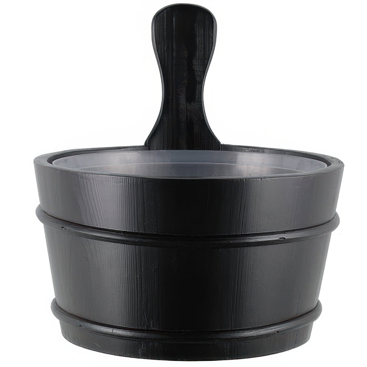 4Living Sauna Bucket - Sauna Bucket w/ Plastic Liner, Black Pine, 4L