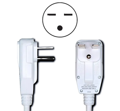NEMA 6-30 style 240V plug supplied with the 2.5 HP chiller