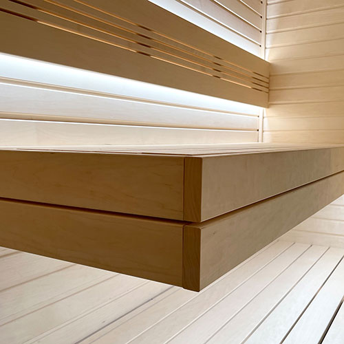 PROSAUNAS Aspen 2x4 (28mm x 90mm) S4SEE SHP - Sauna Wood, Smooth 4 Sides Eased Edges, SHP Profile, Bench Material — view 3