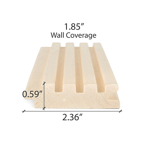 PROSAUNAS Aspen Groove-S 1x3 (15mm x 60mm) T&G - Sauna Wood, Tongue & Groove, Fluted Slat, Wall Material — view 5