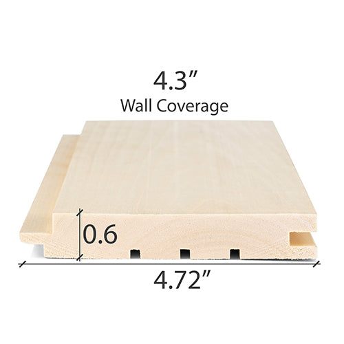 PROSAUNAS Aspen 1x5 (15mm x 120mm) T&G STS4 - Sauna Wood, Tongue & Groove, STS4 Profile, Nickel-Gap, Wall Material — view 5