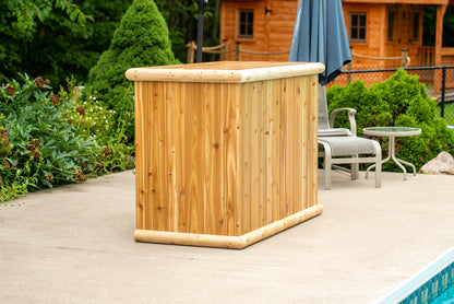 Southern Fantasy tiki bar with cabinet, poolside